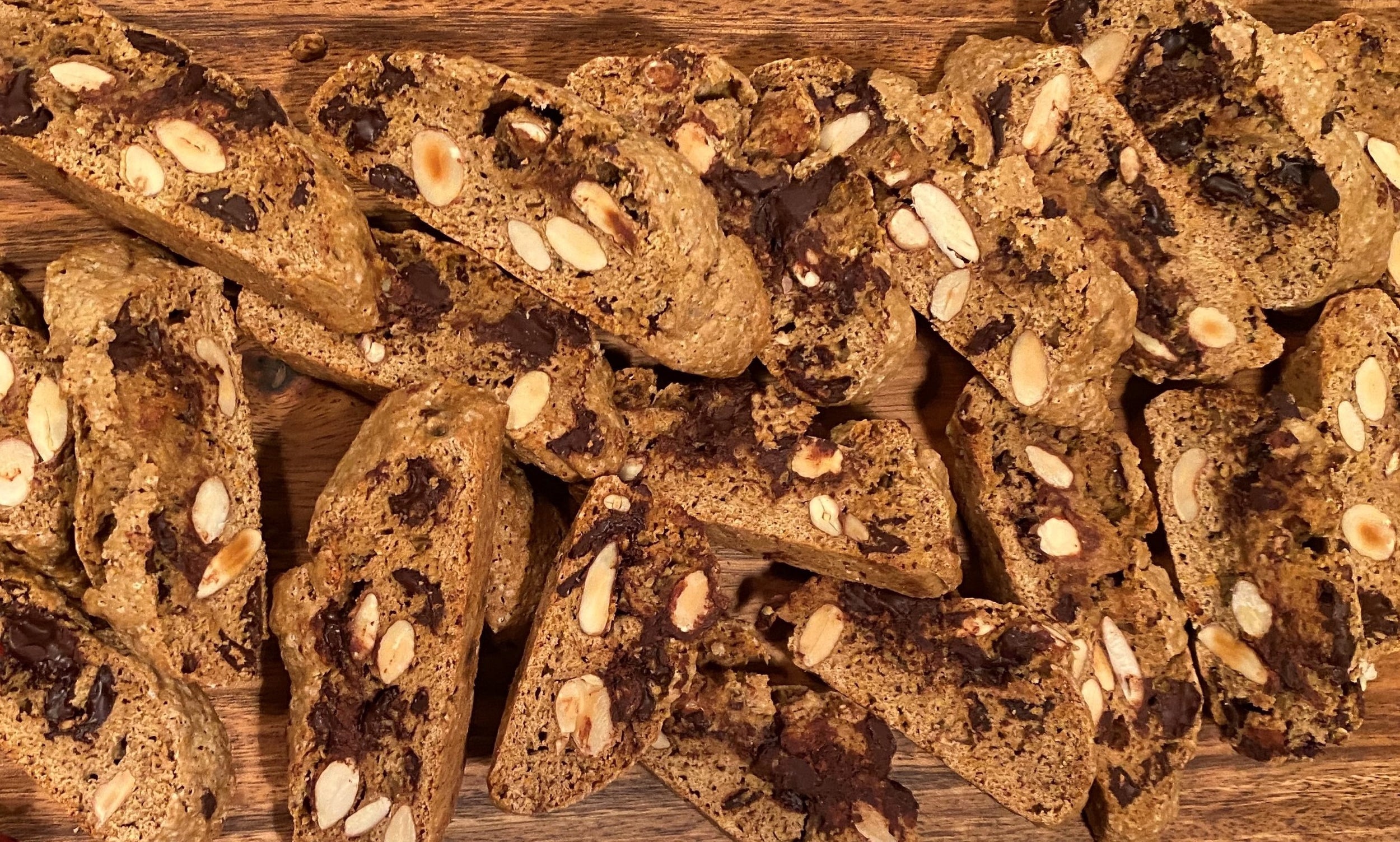 Biscotti with Ginger, Orange, Dark Chocolate and 02 IPA Spent Grain Flour | upcycled grains